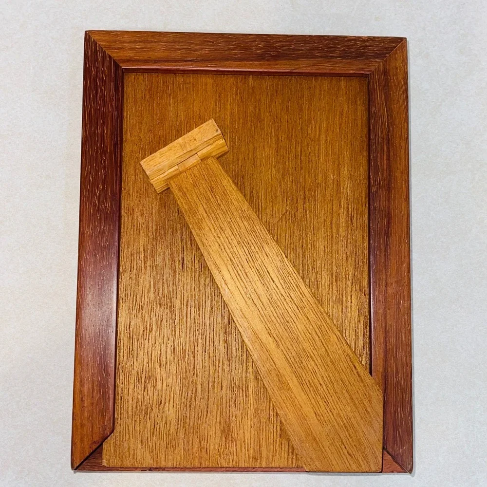 Woodland Treasures African Padauk Wenge Inlay Wooden Picture Frame 5x7 Vintage